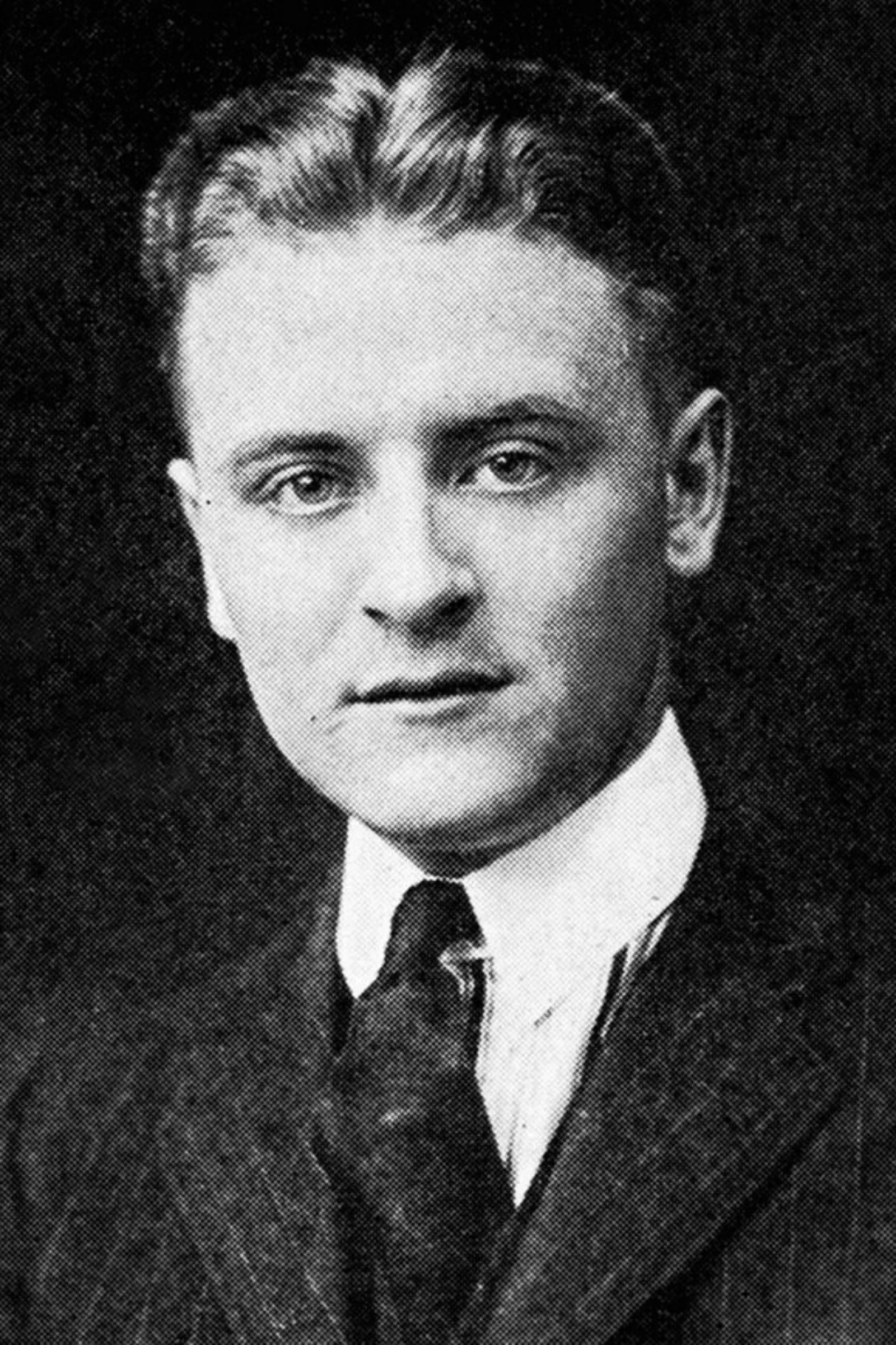 A black and white photograph of F. Scott Fitzgerald.